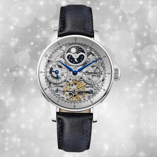 Orologio polso pelle blu - orologio, da