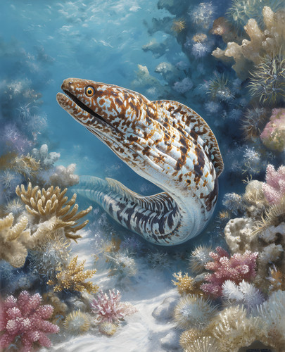 Anguilla moray che nuota - moray,
