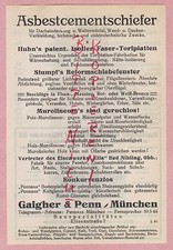 MONACO DI Baviera, Pubblicità 1925, Gaigher & Penn Coperte per tetti in ardesia cemento amianto