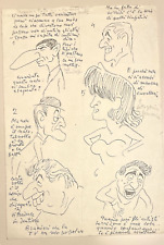 GIOVANNI MANCA (1889-1984) TAVOLA SATIRICA TOTO' MINA BRAMIERI... ANNI '60