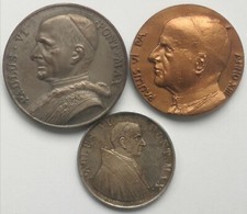 Vaticano Papa Paolo VI (1963 - 1978) lotto medaglie argento,bronzo e bronzo argentato