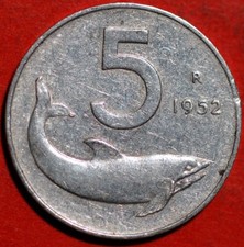 Italy 5 Lire 1952 KM# 92