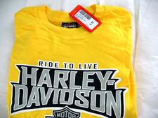 MAGLIETTA HARLEY DAVIDSON SS GIALLA CON GRAFICA "VEDI FOTO" "NUOVA CON ETICHETTE"