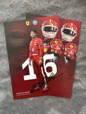 Carta ufficiale Ferrari F1 2025 firmata Charles Leclerc (2° versione).