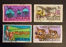 Francobolli Nigeria Economia Gas Ghepardo Allevamento Sc 292/3/4/7 1973