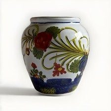 Piccolo vaso vintage Tradizione Faenza Garofano Italia dipinto a mano 2,5”