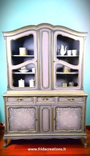 Mobile credenza vetrina shabby provenzale soggiorno dipinto a mano