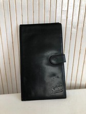 Portafoglio Porta Carte / Biglietti Salem In Pelle Nera Vintage