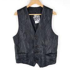 Gilet vintage in pelle nera