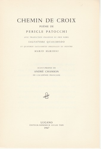 Pericle patocchi chemin - chemin, de