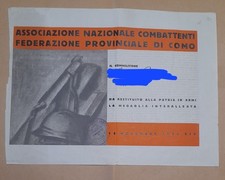 Attestato Ass.ne Combattenti Como , WW2 , Fascismo , Medaglia , Regio Esercito