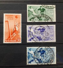 1934 REGNO FRANCOBOLLI MONDIALI DI CALCIO I BASSI VALORI USATI SERIETTA 