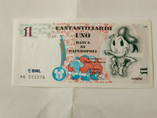 TOPOLINO PRESENTA LE BANCONOTE DI PAPEROPOLI 1 FANTASTILIARDO PAPERINO BNL 1997