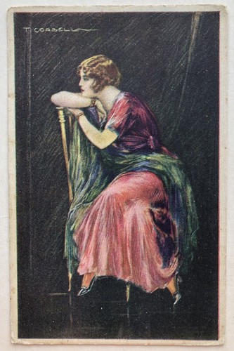 Cartolina donnine corbella - cartolina,