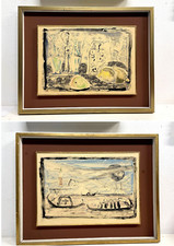 COPPIA QUADRO DIPINTO TEMPERA