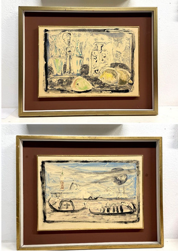 Coppia quadro dipinto tempera - coppia,