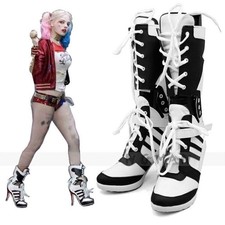 Stivali donna Harley Quinn tacco cosplay DC costume squadra Halloween scarpe suicidio