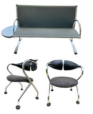 SET UFFICIO STUDIO PANCHINA  + 9 SEDIE POLTRONA POLTRONCINE  SALA ATTESA   RUOTE