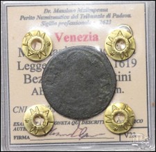 Venezia Bezzo da 6 bagattini 1619 Moneta Repubblica monete medioevali 