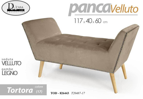 Panca velluto tortora classica - panca,