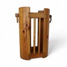 Portaombrelli vintage in legno massello di pino design scandinavo Arredamento