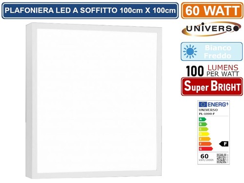 Plafoniera led quadrata 60w - quadrata,