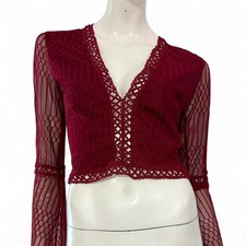 OCCULT Top crop rosso bordeaux