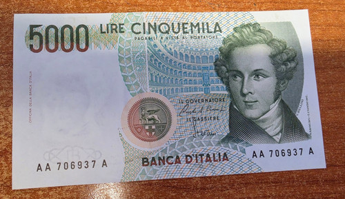 5000 lire bellini tripla - 5000,