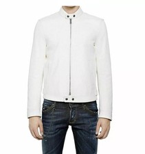Giacca in pelle bianca da uomo