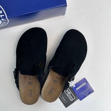 Scarpe unisex Birkenstock Boston classiche nere in pelle scamosciata strette/larghe 37-45