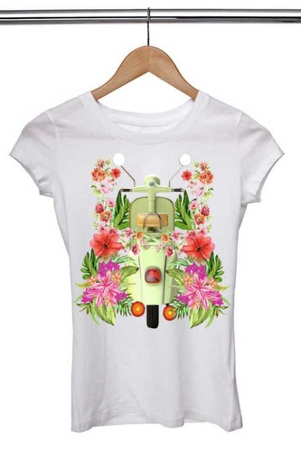 Maglietta con stampa vespa - maglietta,