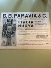 manifesto storico ventennio “G. B. Paravia & C” “Italia Nuova” Torino Marzo 1939