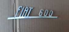 SCRITTA EMBLEMA COFANO POSTERIORE FIAT 600 -MULTIPLA-ORIGINALE IN ALLUMINIO