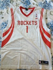 Canotta NBA Tracy McGrady, Houston Rockets, bianca, n° 1. Taglia XL, Reebok.