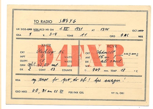 Qsl radio d4fxr - radio, germany