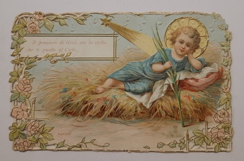 Antico santino gesù bambino - antico,