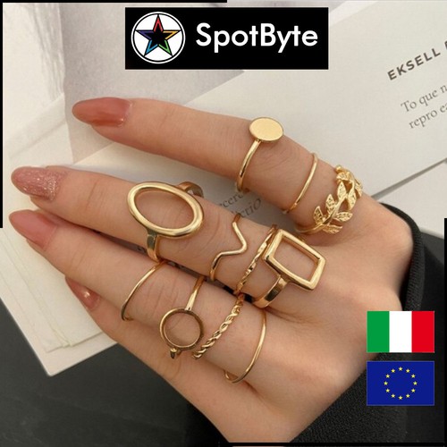 Set anelli donna dorati - set, 11