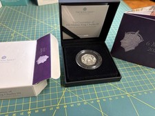 Incoronazione di Re Carlo III 2023 50p Cinquanta Pence Moneta Argento Proof Con Certificato di autenticità