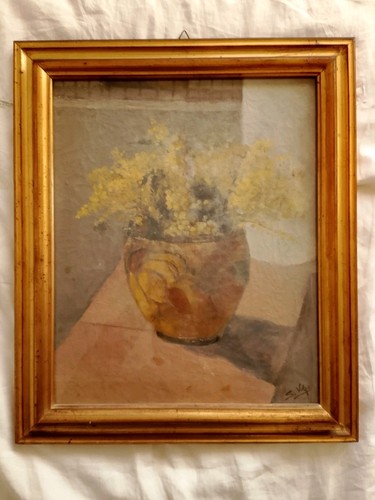 Quadro antico vaso mimosa - antico,
