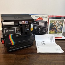 Macchina fotografica Polaroid Spirit One Step 600 nera striscia arcobaleno istantanea TESTATA terra