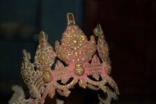 Rarissima e antica CORONA divinità tibetana - scultura in bronzo - Tibet 1600 CE