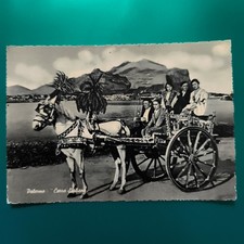 PALERMO CARRO SICILIANO CARTOLINA VIAGGIATA 1969 CON FRANCOBOLLO E TIMBRO  