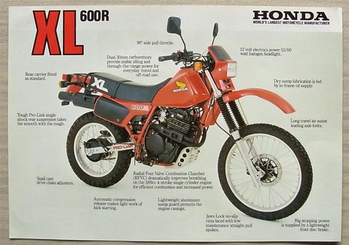 Honda xl600r scheda - honda, tecnica