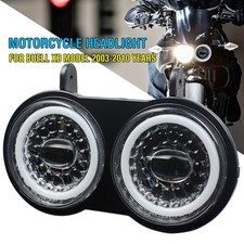 Faro proiettore nero per moto