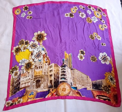 Foulard seta viola donna - foulard,