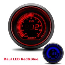 Manometro Turbo Boost 2" 52mm Pressione Aspirazione Display Digitale Daul LED Rosso e Blu