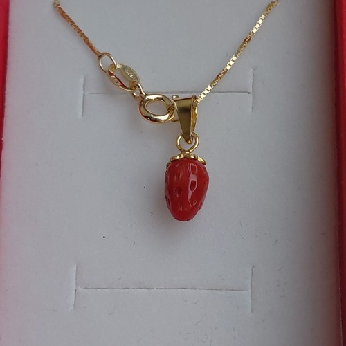 Collana ciondolo fragola - collana, +