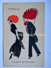 CHANTECLER illustratore France art deco a la cherche des petietes poules CPA