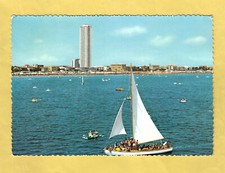 Cartolina Cesenatico spiaggia e grattacielo visti dal mare  viaggiata