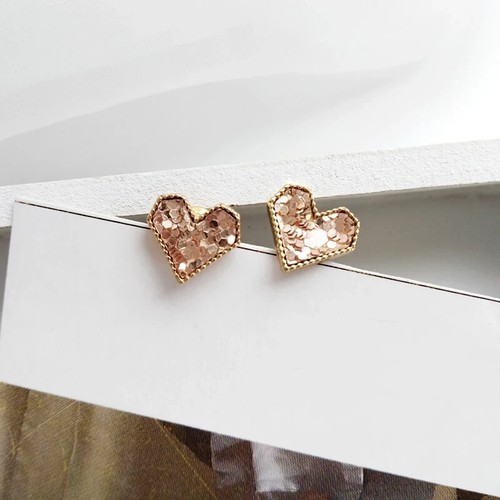 Orecchini cuore oro rosa
